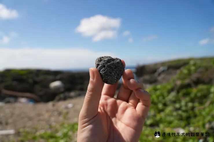 海邊處處可找到火山岩,在陽光下變得很閃亮