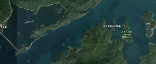 船灣淡水湖、海下灣海岸公園 地圖（圖片來源：Google Map 截圖）