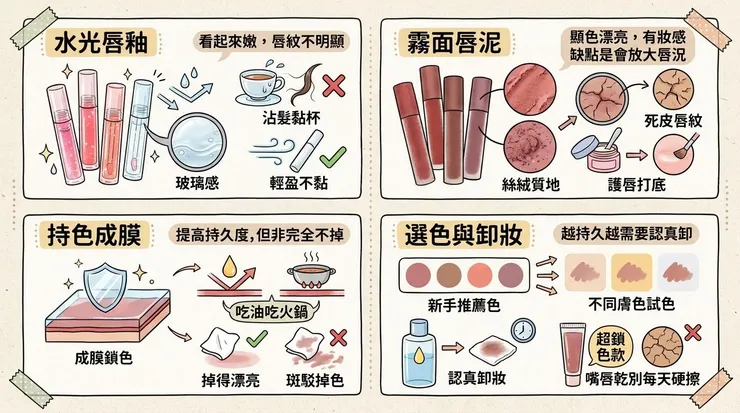 唇釉怎麼選？先分清楚你要的是光澤還是持色
