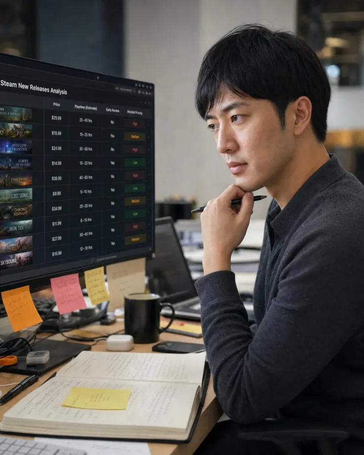 梁练伟比较 Steam 新作价格游玩时长与 EA 状态后决定购买时机