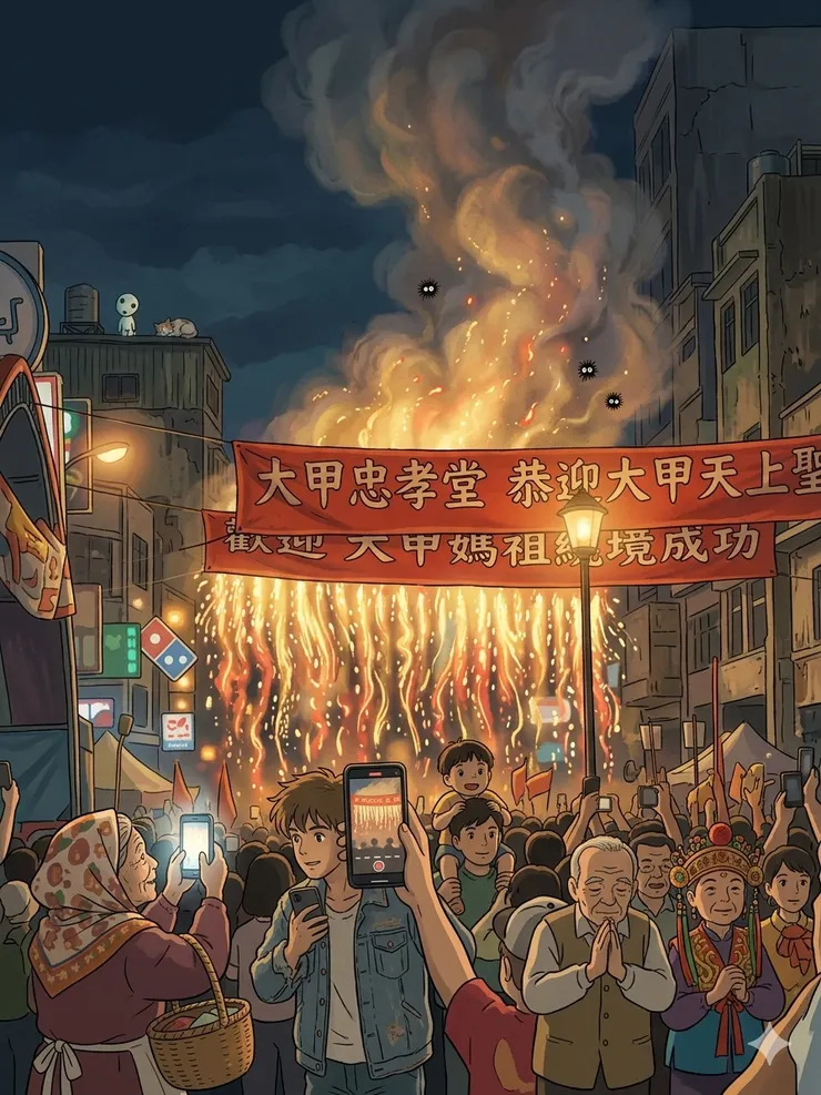 出發後大甲街頭盛況