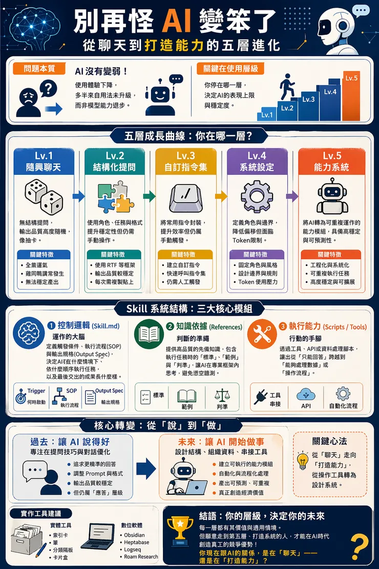 從聊天到打造能力的五層進化