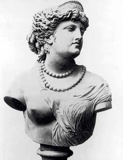 特洛伊城的海倫半身像，法國雕刻家尚．巴帝斯特．克雷辛格的作品（Jean Baptiste Clesinger, 1868）。