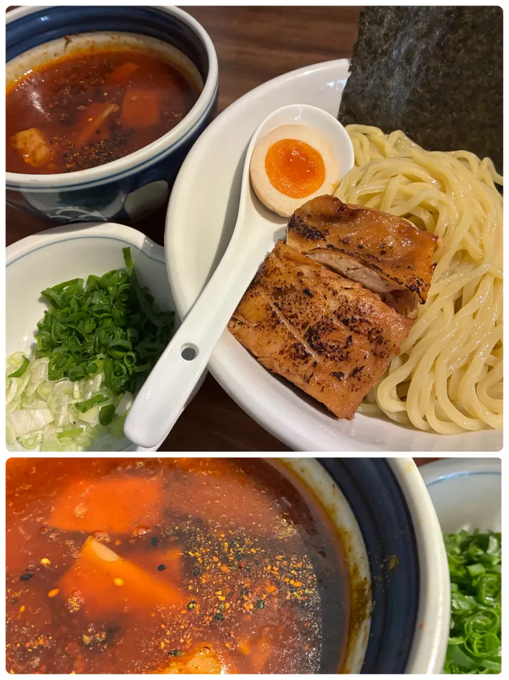 麻辣沾麵有紅亮亮的沾醬！