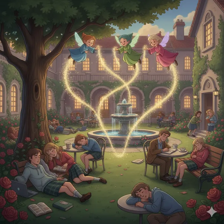 安詳沉睡的校園 (小昕咒語Gemini繪圖)