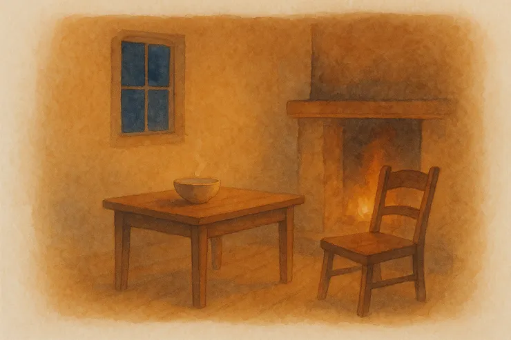 火邊穩收：椅子向內斜一寸，替覺察留位；火光不大，足以照回家的路。