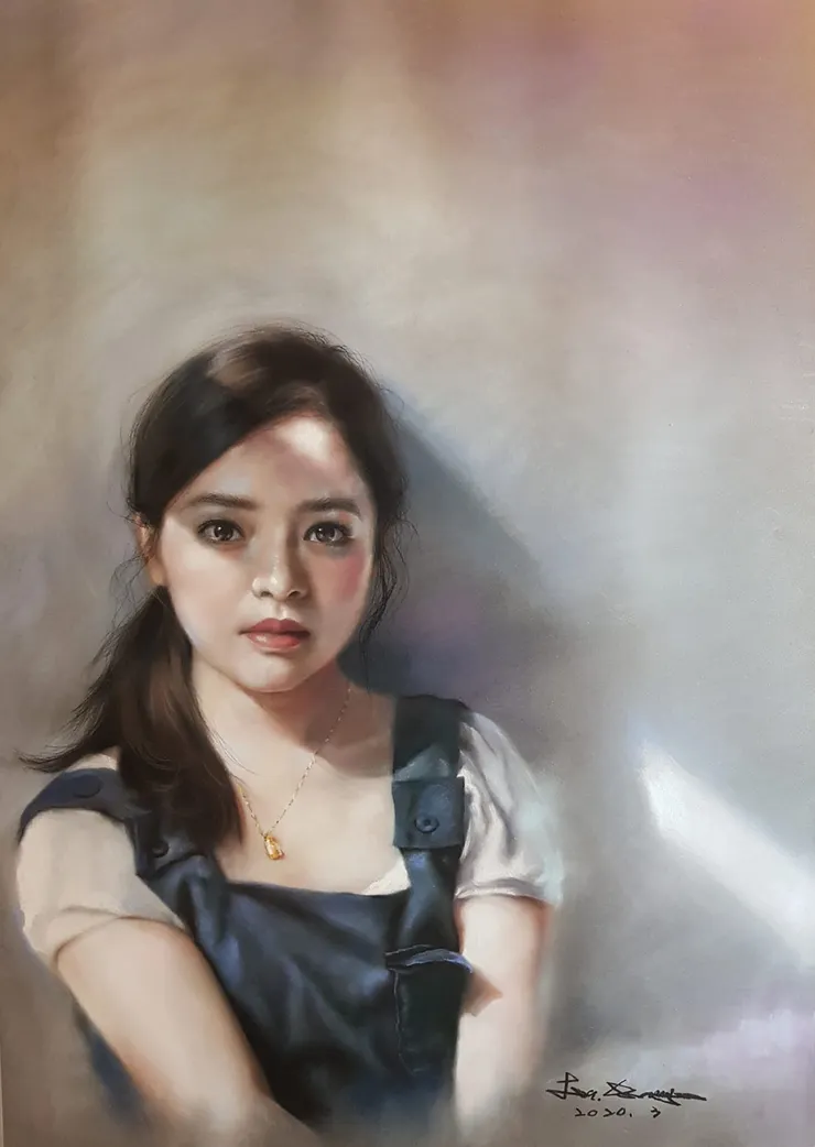 美女水彩畫家林滾滾 (媒材:粉彩)