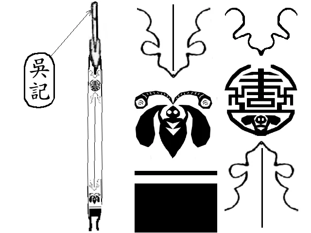 清弓飾面圖案&nbsp;An image copy of the decoration from a Chinese archery bow by Wu of Peking (c. 1880), by Stephen Selby&nbsp;| ATARN.org, public domain