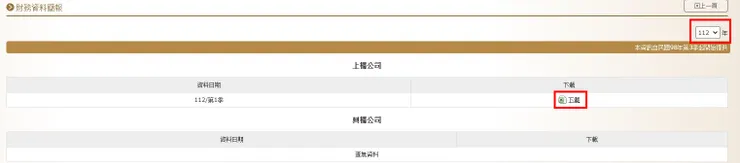 進入網頁後，選擇查詢年份並下載 Excel 檔 Source: 櫃買中心