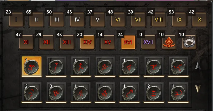 地圖總共有T1～T16