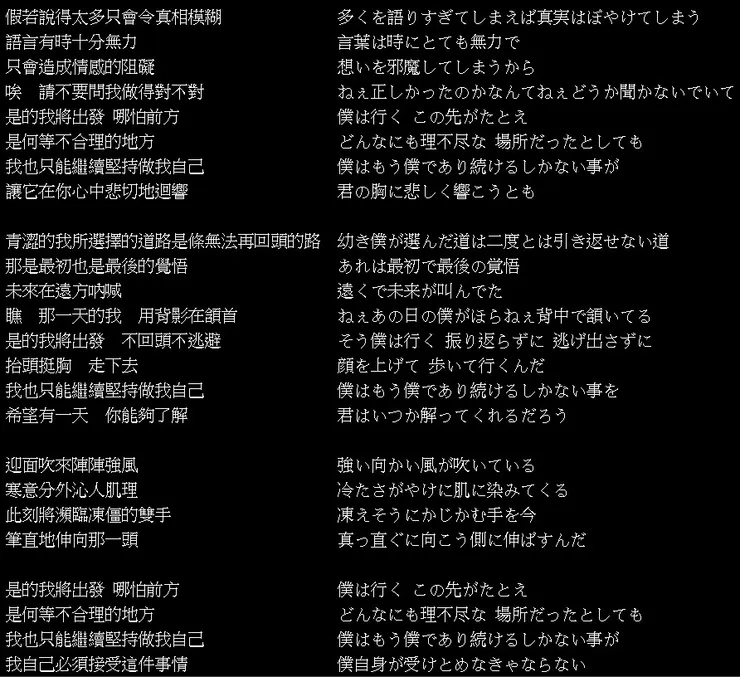 【決定 (Decision)】歌詞