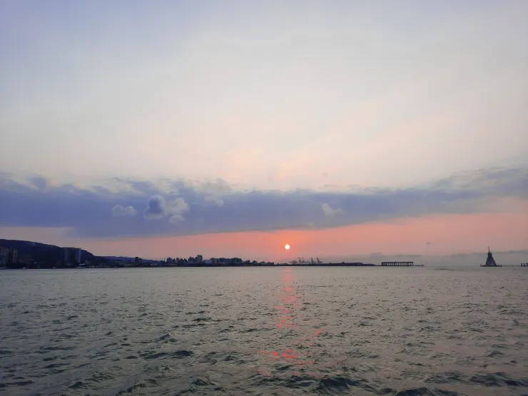 淡水河太陽西下