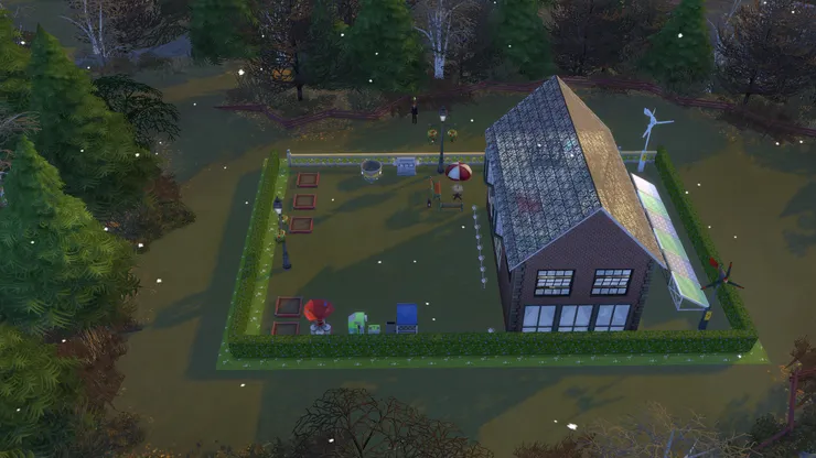 現實中我挺討厭這麼大的花園，寧願建成屋，成為室內面積。這麼大的花園/露天空間很麻煩和難打理。