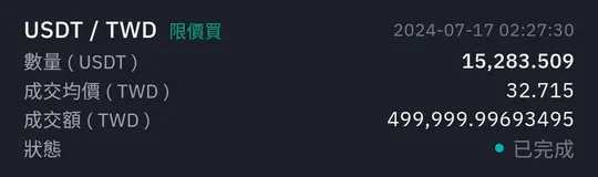 BitoPro 買進紀錄