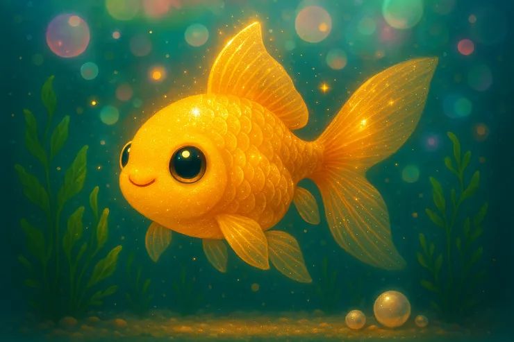一條美麗可愛又富有潛力的,全世界最珍貴、最獨一無二的,小金魚。 (小昕咒語小芤繪圖)