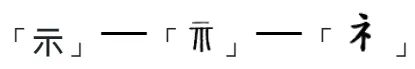 「示」字部首字體型式