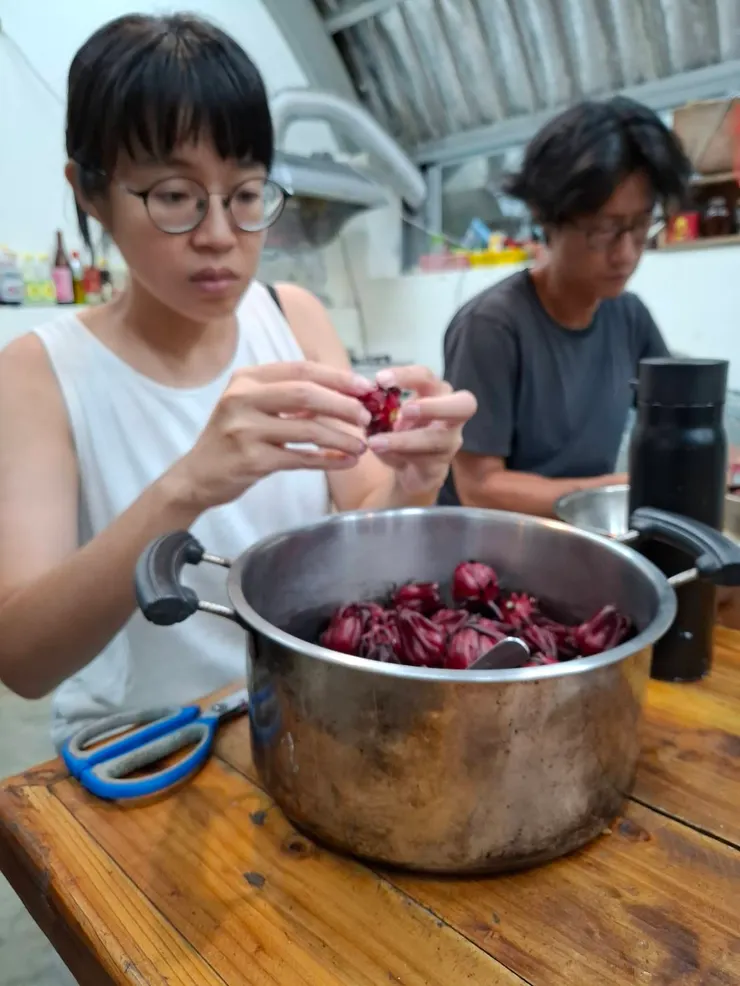 拿吸管或筷子把中間的種籽戳出來