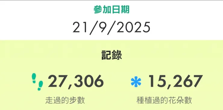 當日的步數記錄