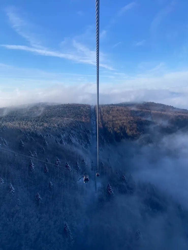 搭著纜車回望來時路
