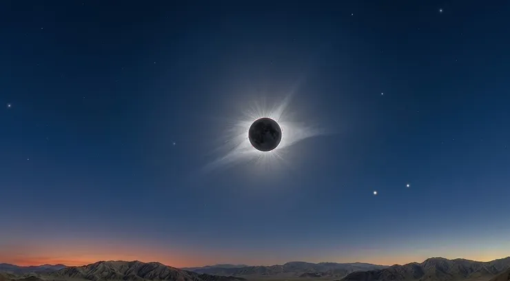 地球上的日食（Gemini 模擬示意圖）