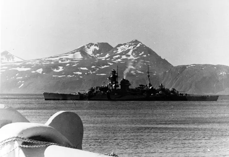 希佩爾海軍上將號在挪威水域，約1942年