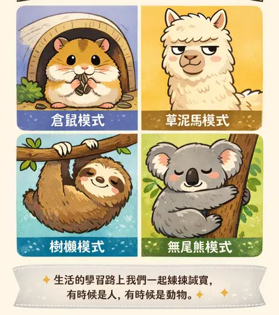 🌌《有時候是人，有時候是動物（失控版）》🐹🦙🦥🐨