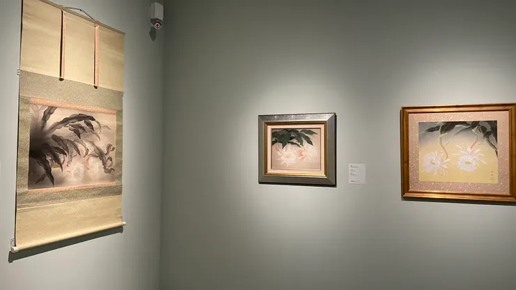 月下美人(曇花),左起郭雪湖、林之助、陳進