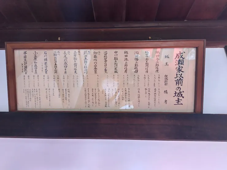 成瀨家之前的城主也很多位