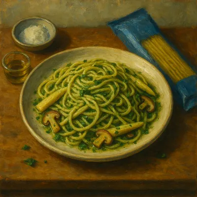家常純素青醬義大利麵（懶人健康版）