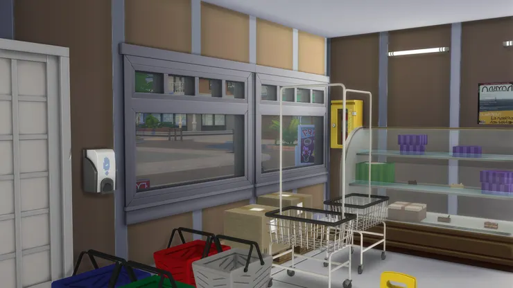 這家超市不是沒有手推車，但不是香港見慣那種，反而比較像圖裏面這種，只是手把沒這麼高，就是大的籃子下面安裝了四個輪子。