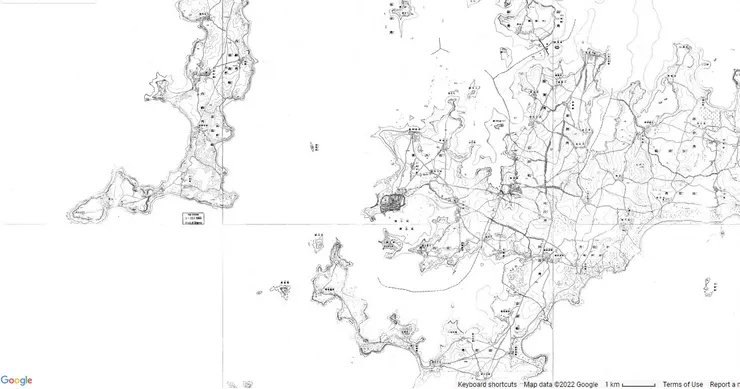 地圖上將澎湖的海灣分成通梁灣與馬公灣，港中港的地理優勢也讓馬公在日治初期獲得臺灣唯一安全港的美名。圖源：臺灣百年歷史地圖─日治二萬分之一台灣堡圖(明治版)