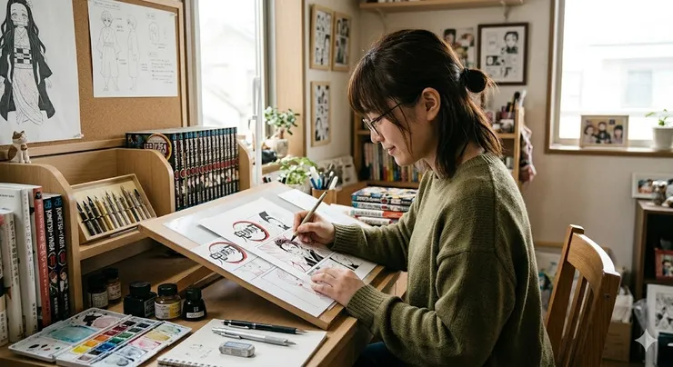 AI以吾峠呼世晴為範本生的圖