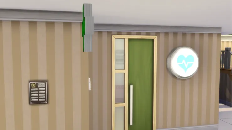 醫療室不用太大，所以像是縮了進去。我也特意設計得隱閉點。