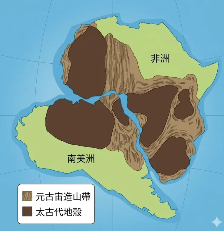 南美洲和非洲相同的地質構造