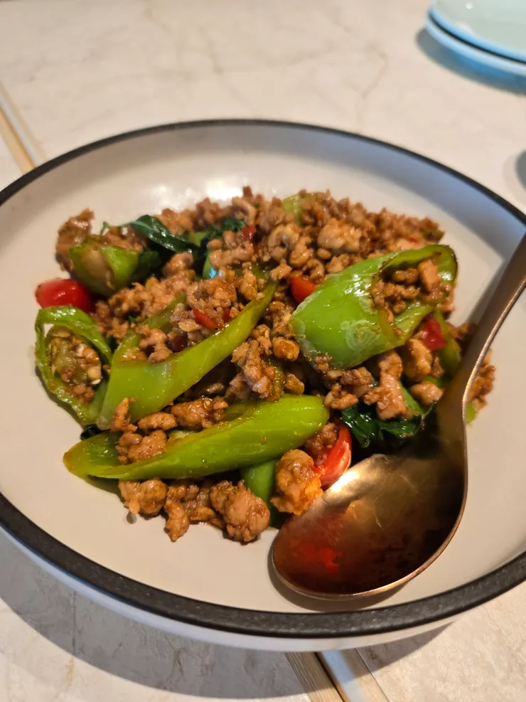 下飯小辣的角椒打拋豬