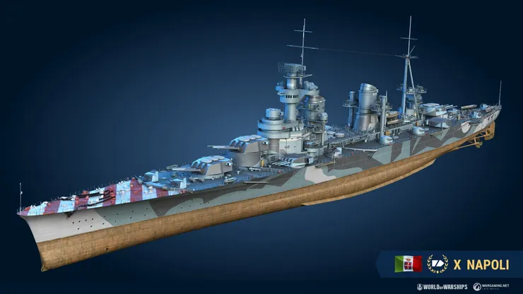 取自戰艦世界官方網站的那不勒斯號重巡洋艦船體外型