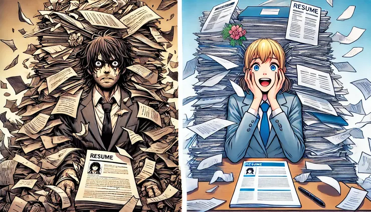 混亂的履歷和乾淨清晰的履歷,表現排版對第一印象的影響。