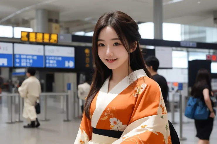 一個穿著和服的女孩