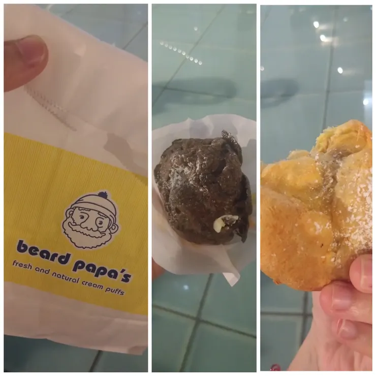 ［中：蓮花脆片泡芙］［右：香草黑泡芙］