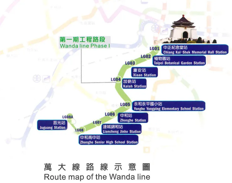 萬大線路線示意圖(圖/臺北市政府捷運工程局官網)