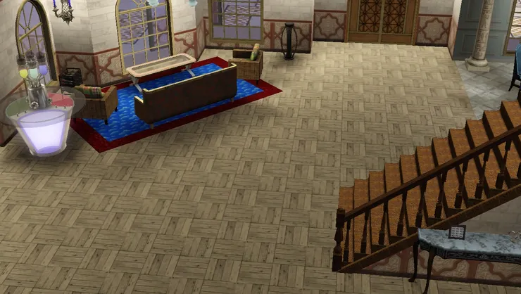 這個偏廳是設計來把酒言歡，左上角有個酒架哦；被我誤以為是吧枱的抽水煙器才會擺在這裏。