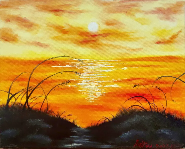 這是我第一堂體驗課畫的油畫作品