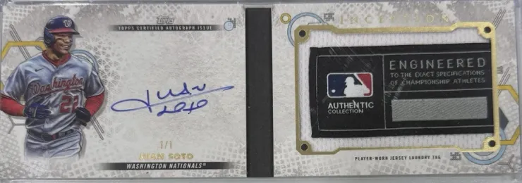 2022 Topps Inception Booklet Card Juan Soto Laundry Tag Patch