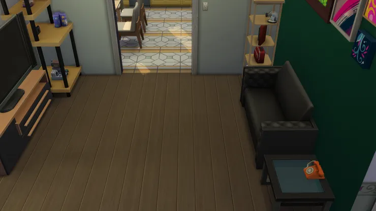 因為這裏是廚房入口，就不鋪地氈了。