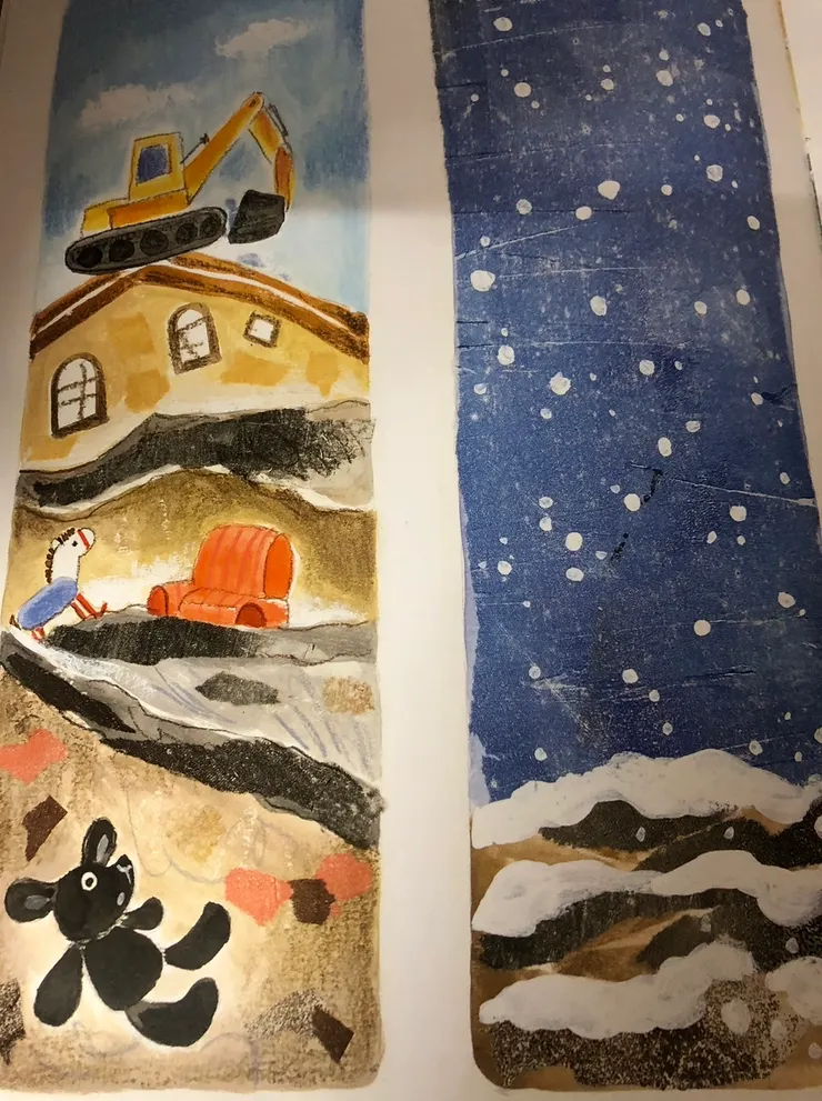 繪者用了隱晦的布偶狗方式來處理黑皮的罹難。