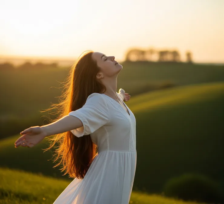 ai繪圖 指令是生成 一張把心靈的重擔放下 充滿輕鬆自在的照片&nbsp;
