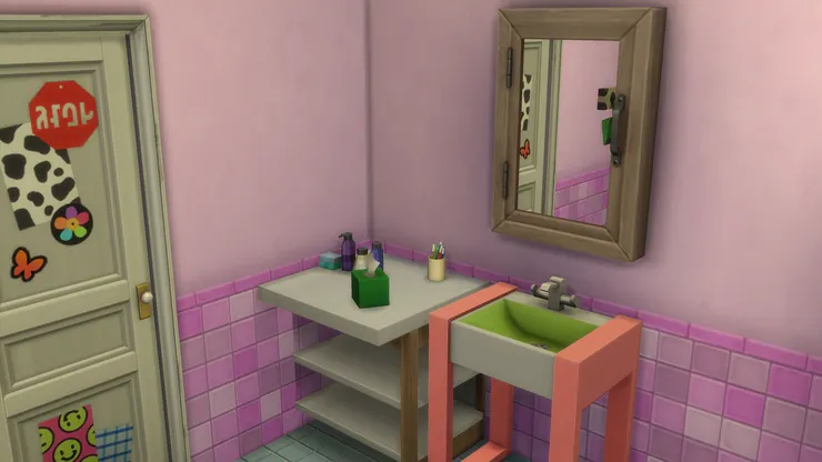 我現在很少在洗手盆旁放個這樣的枱面及櫃子,其實這個很重要,要有地方放梳洗用品這些才行。