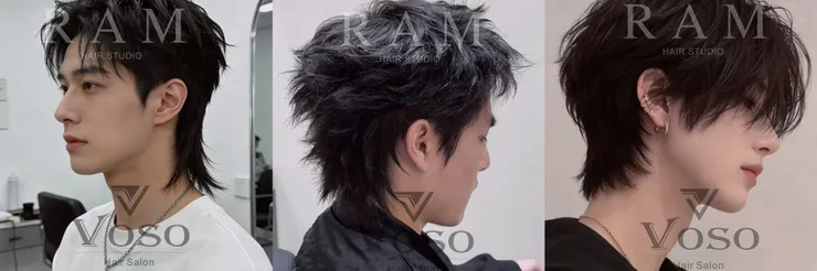 2026 男士流行髮型：狼尾朝留短髮搭配紋理燙，高雄左營美髮推薦VOSO HAIR.RAM STUDIO，拯救額頭過寬與扁塌。