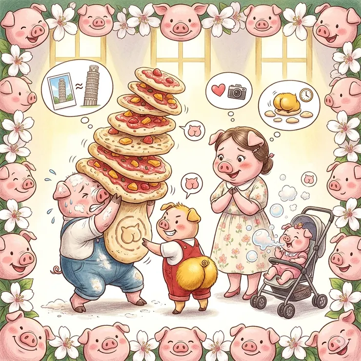 AI繪圖：母親節的「比薩」斜塔