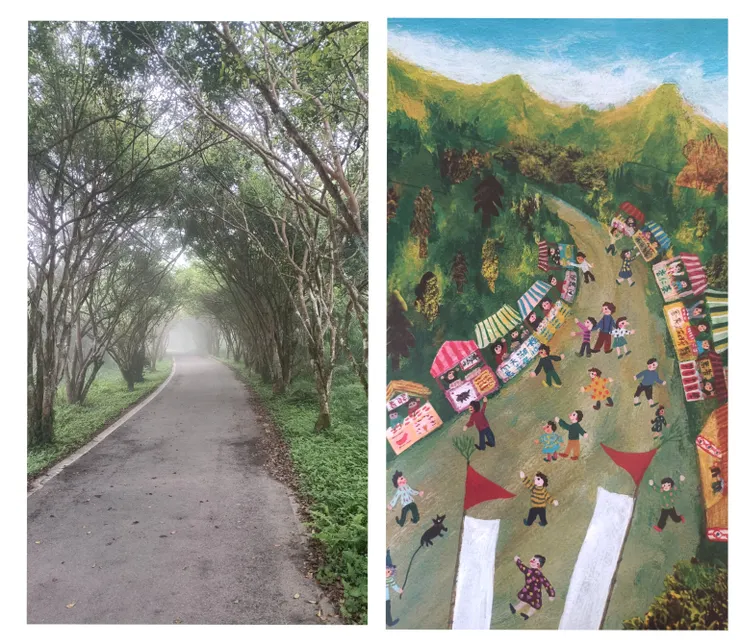 矮靈祭時道路的雙邊會擺滿攤販吧？